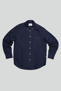 No Nationality Arne BD Poplin Shirt - Navy Blue