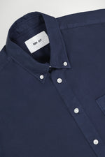 Load image into Gallery viewer, No Nationality Arne BD Poplin Shirt - Navy Blue
