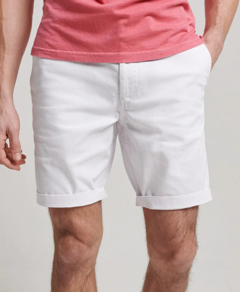 Superdry Vintage Officer Chino Short in Optic White