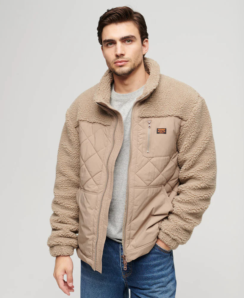 Superdry Sherpa Workwear Hybrid Jacket - Mushroom