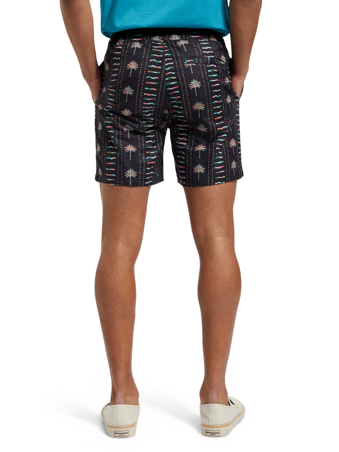 Scotch and Soda Multi Palm Nylon Swim Shorts - Navy