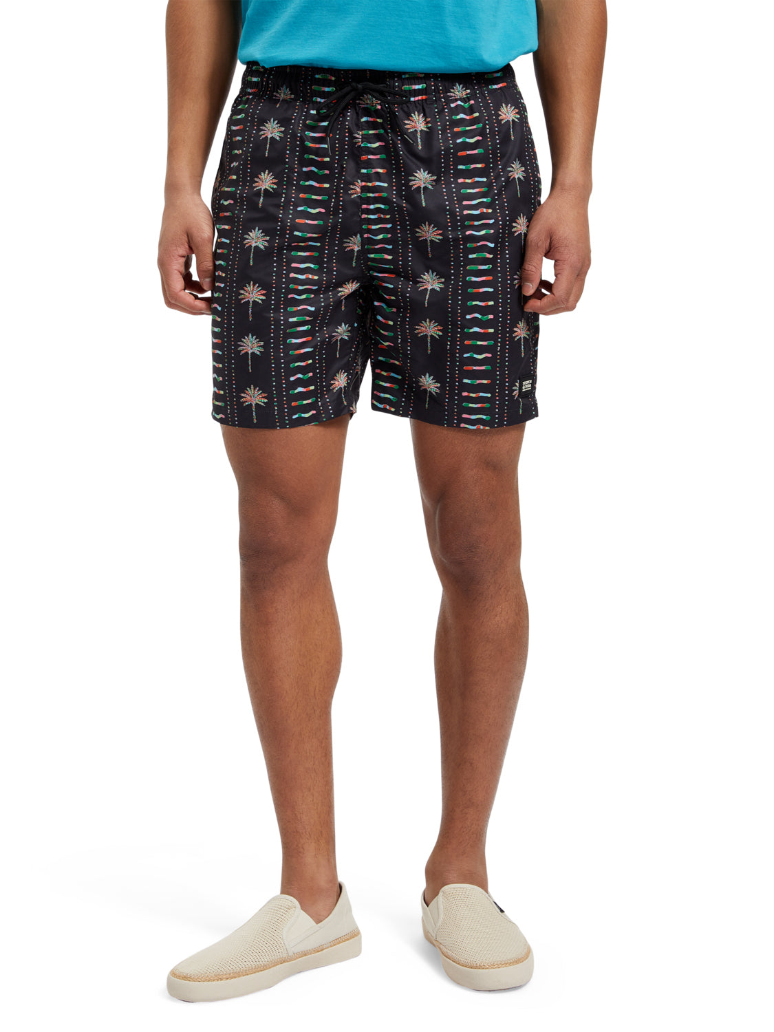 Scotch and Soda Multi Palm Nylon Swim Shorts - Navy