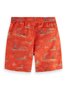 Scotch and Soda Surfer Nylon Swim Shorts - Red