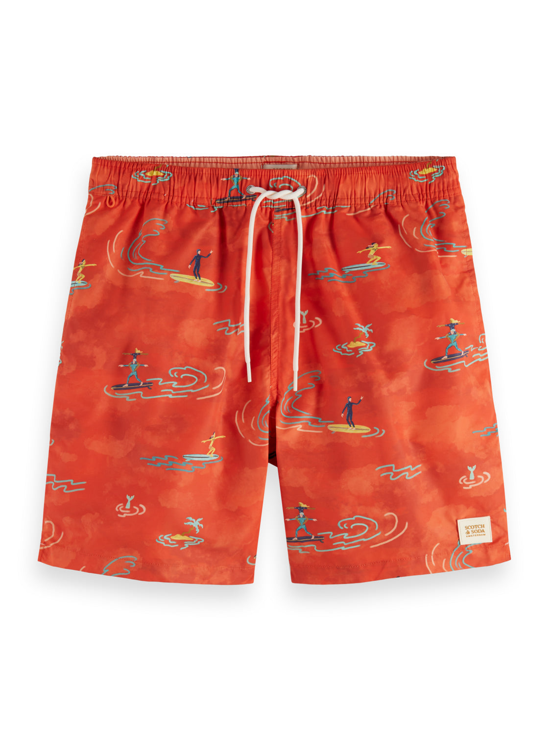 Scotch and Soda Surfer Nylon Swim Shorts - Red