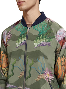 Scotch and Soda Printed Reversible Bomber - Navy Blue