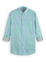 Load image into Gallery viewer, Scotch and Soda Dobby Striped Long Sleeve Shirt - Blue
