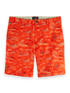 Scotch and Soda Stuart Printed Chino Shorts - Surfer Boat Red