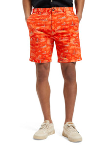 Scotch and Soda Stuart Printed Chino Shorts - Surfer Boat Red