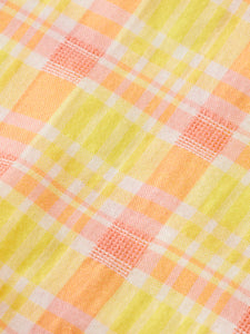 Scotch and Soda Neon Checked Long Sleeve Shirt - Neon Yellow