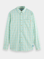 Load image into Gallery viewer, Scotch and Soda Neon Checked Long Sleeve Shirt - Neon Lime
