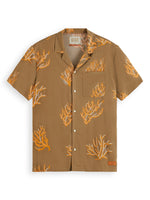 Load image into Gallery viewer, Scotch and Soda Printed Viscose Short Sleeve Shirt - Taupe Coral
