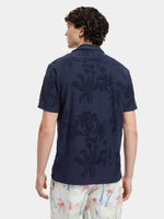 Load image into Gallery viewer, Scotch and Soda Terry Jacquard Short Sleeve Shirt - Navy Blue
