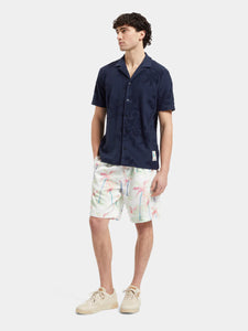 Scotch and Soda Terry Jacquard Short Sleeve Shirt - Navy Blue