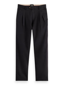 Scotch and Soda Garment Dyed Pleated Chino - Black