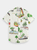 Load image into Gallery viewer, Scotch and Soda Regular Fit Camp Shirt - Canal Boats Print
