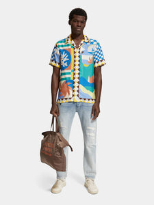 Scotch and Soda Regular Fit Camp Shirt - Multi Colour Collage