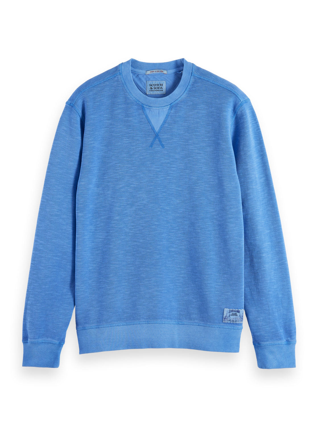 Scotch and Soda Garment Dyed Sweat - Tile Blue