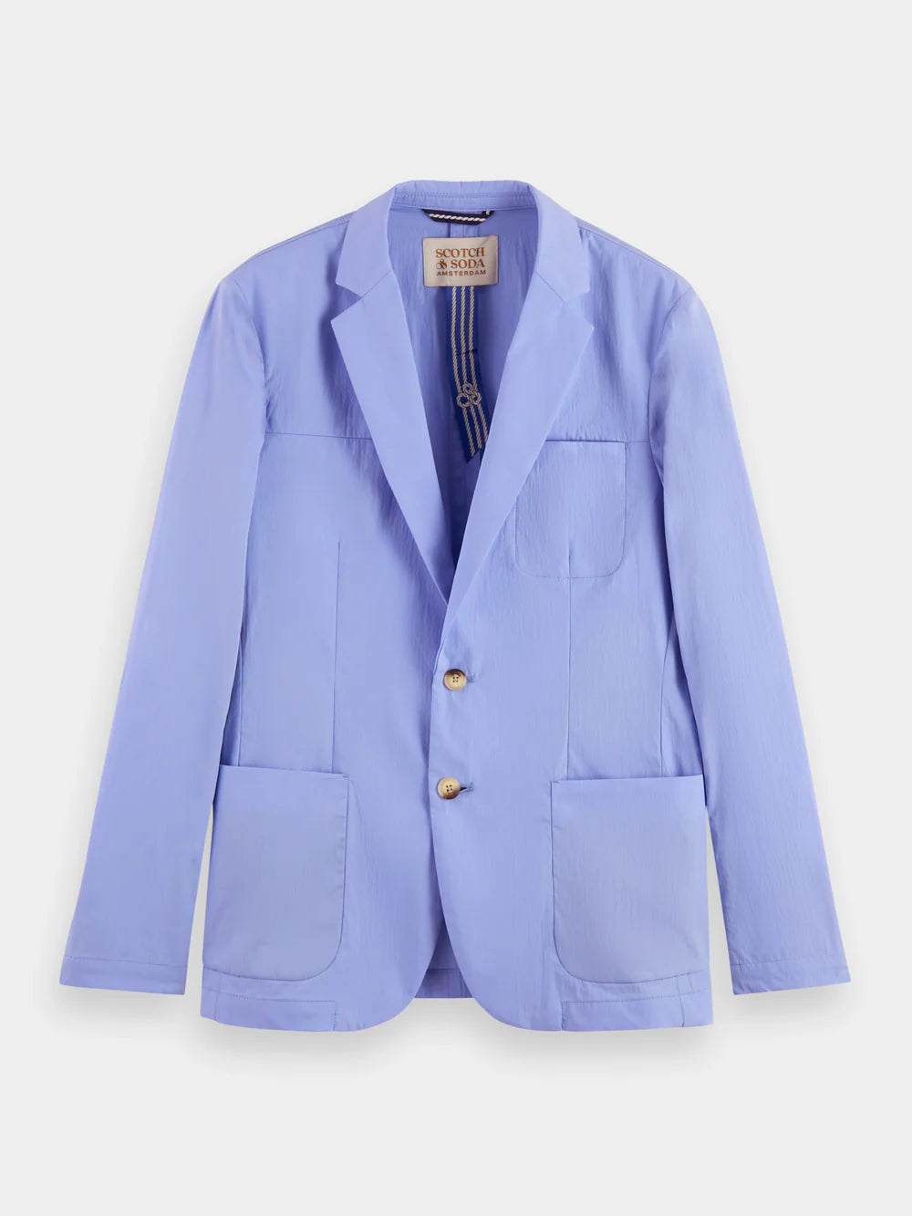 Scotch and Soda Unconstructed Poplin Blazer - Ocean Mist