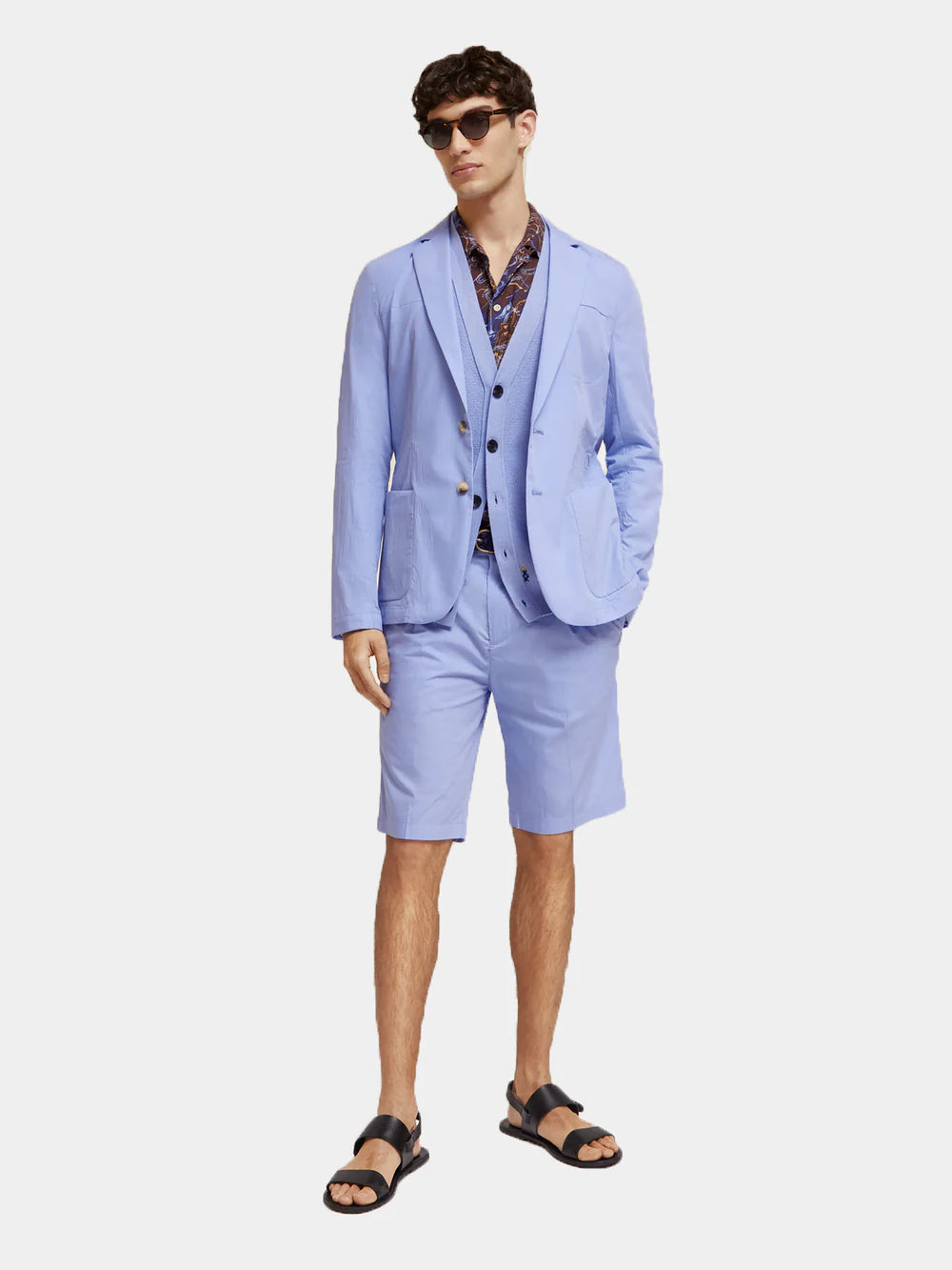 Scotch and Soda Unconstructed Poplin Blazer - Ocean Mist