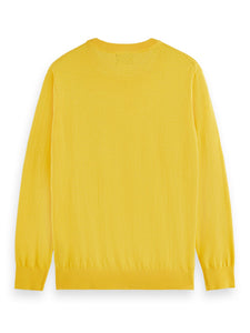 Scotch and Soda Linen Blend Crew Pullover - Nautical Yellow