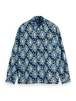 Load image into Gallery viewer, Scotch and Soda Printed Seersucker Shirt - Book Cover Blue
