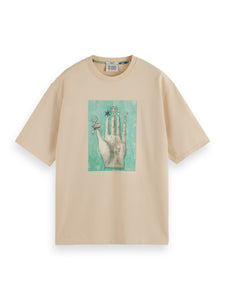 Scotch and Soda Free Mind Artwork Tee - Parchment