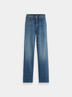 Load image into Gallery viewer, Scotch and Soda Woman Ripple Straight Fit Jeans - Dusty Blue
