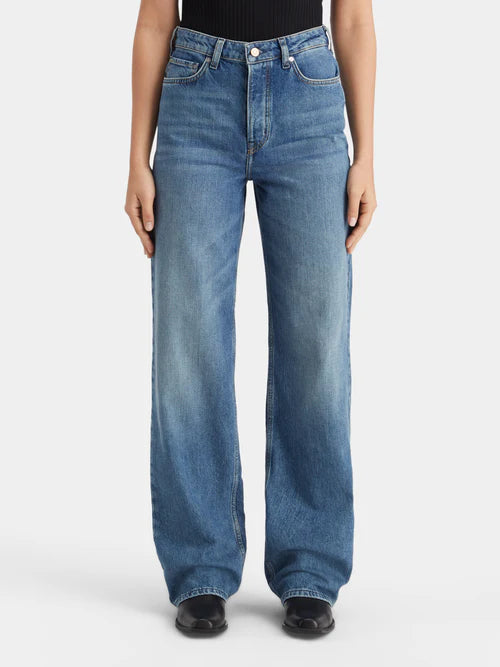 Scotch and Soda Woman Ripple Straight Fit Jeans - Dusty Blue