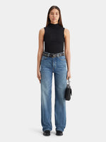 Load image into Gallery viewer, Scotch and Soda Woman Ripple Straight Fit Jeans - Dusty Blue
