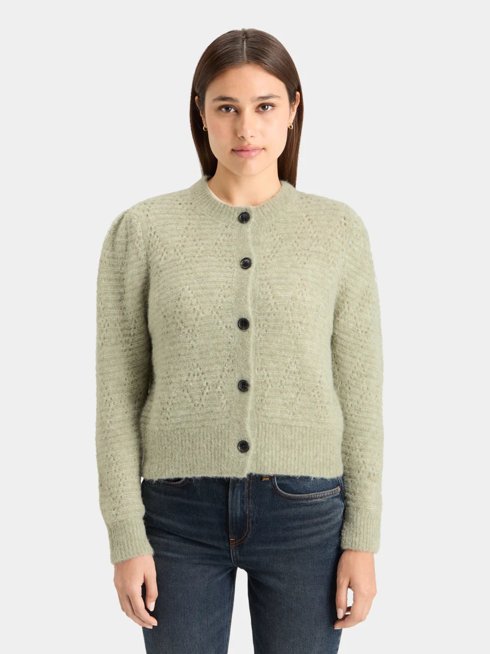 Scotch and Soda Woman Crew Neck Cardigan - Washed Sage