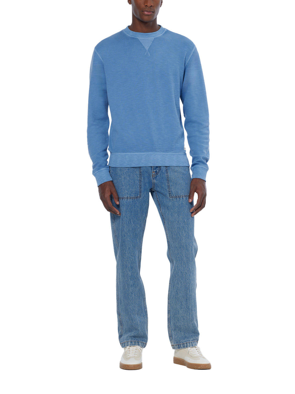Scotch and Soda Garment Dyed Sweat - Lake Blue