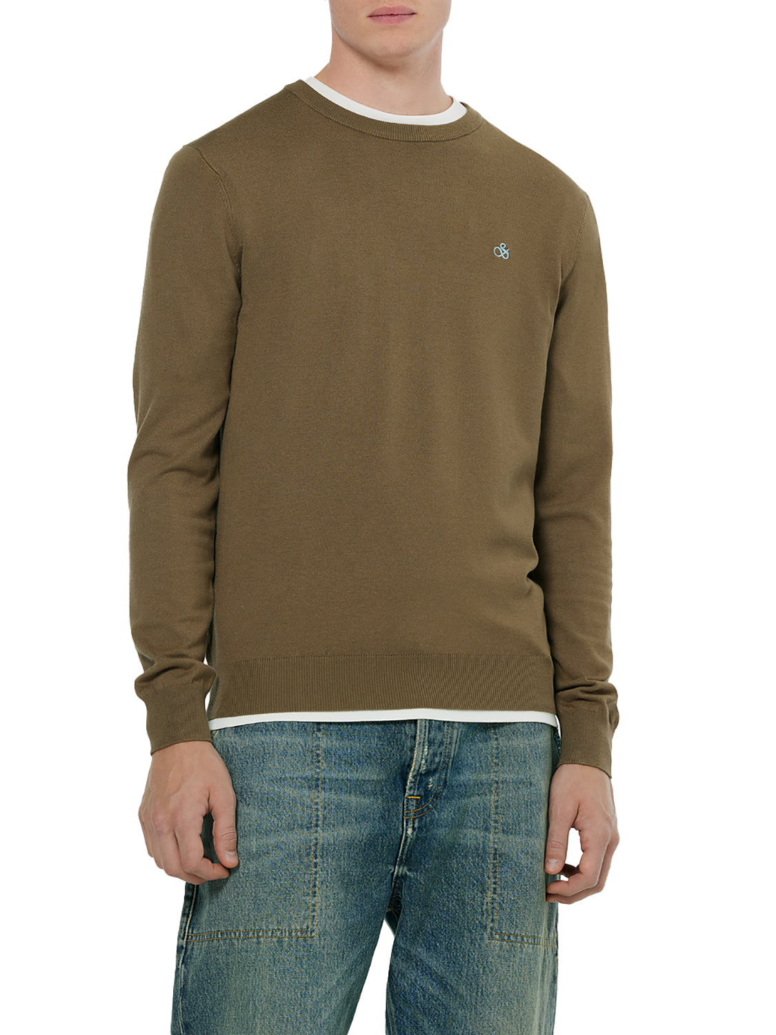 Scotch and Soda ECOVERO™ Classic Crew Neck Pullover - Golden Brown