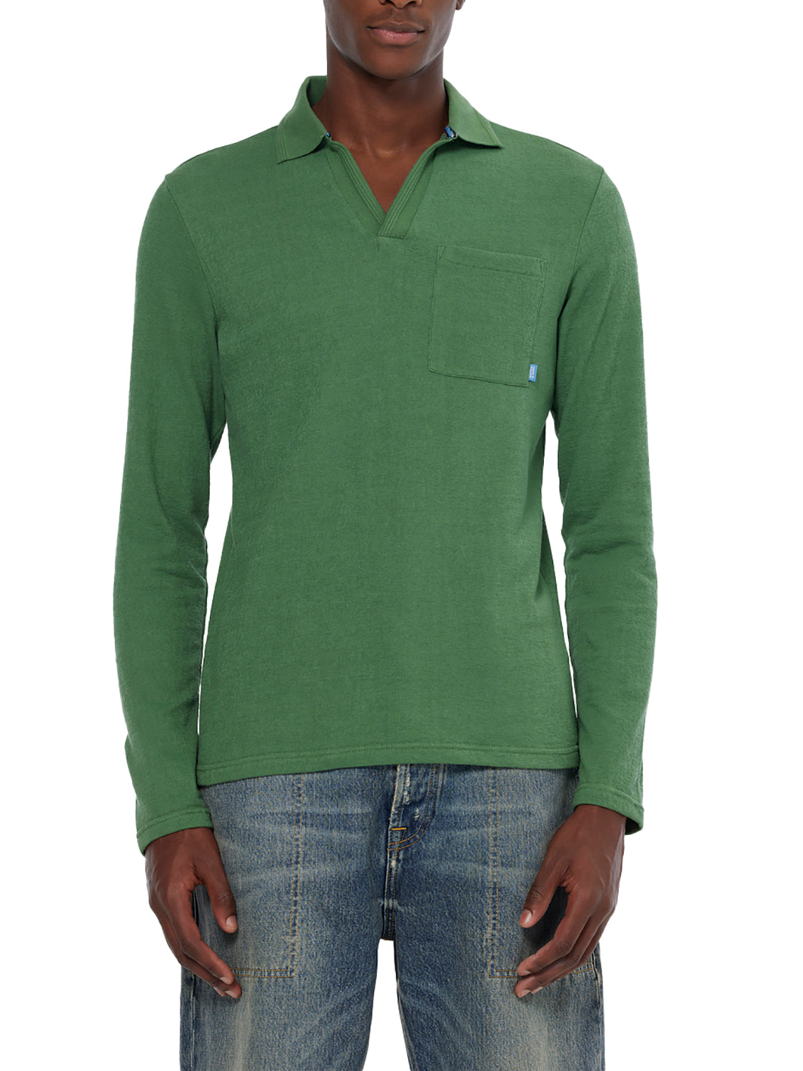 Scotch and Soda Long Sleeve Polo - Sage Green