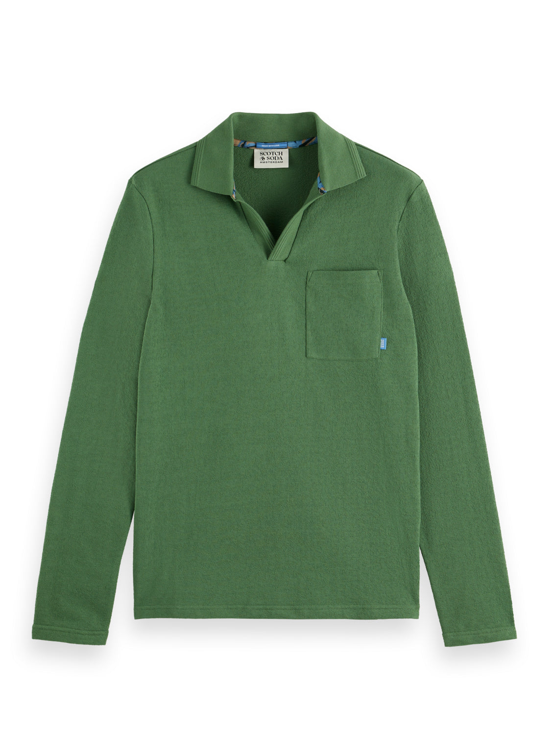 Scotch and Soda Long Sleeve Polo - Sage Green