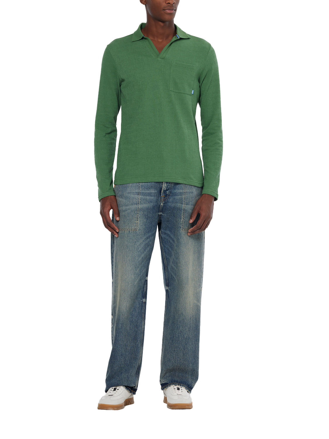 Scotch and Soda Long Sleeve Polo - Sage Green