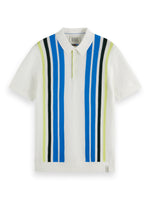 Load image into Gallery viewer, Scotch and Soda Knitted Stripe Polo - Swan Blue
