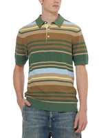 Load image into Gallery viewer, Scotch and Soda Knitted Stripe Polo - Sage Green
