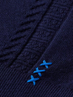 Load image into Gallery viewer, Scotch and Soda Knitted Vee Neck Polo - Navy
