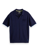 Load image into Gallery viewer, Scotch and Soda Knitted Vee Neck Polo - Navy
