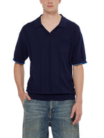 Load image into Gallery viewer, Scotch and Soda Knitted Vee Neck Polo - Navy
