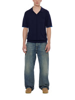 Load image into Gallery viewer, Scotch and Soda Knitted Vee Neck Polo - Navy
