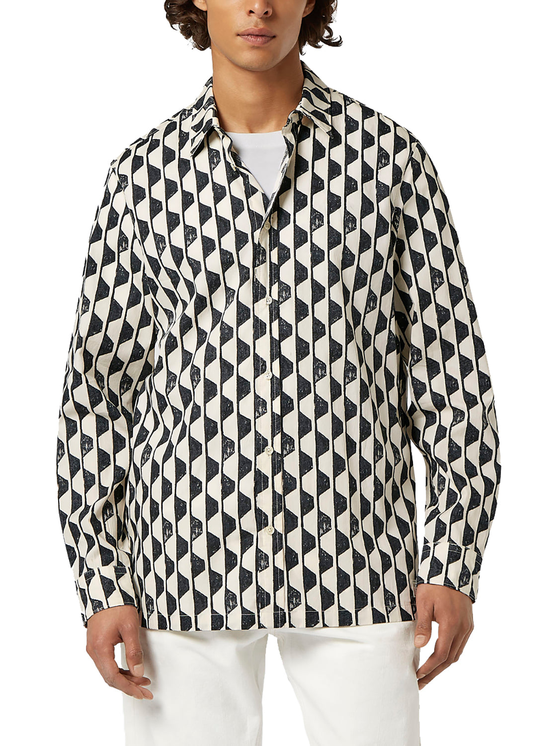Scotch and Soda Geo Print Shirt - Imagine Stripe