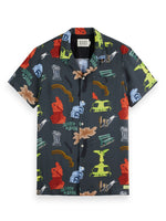 Load image into Gallery viewer, Scotch and Soda All Over Print Short Sleeve Shirt - Park Green
