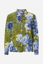 Load image into Gallery viewer, Rich and Royal Blouse with Peony Print - Urban Lime
