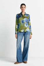 Load image into Gallery viewer, Rich and Royal Blouse with Peony Print - Urban Lime

