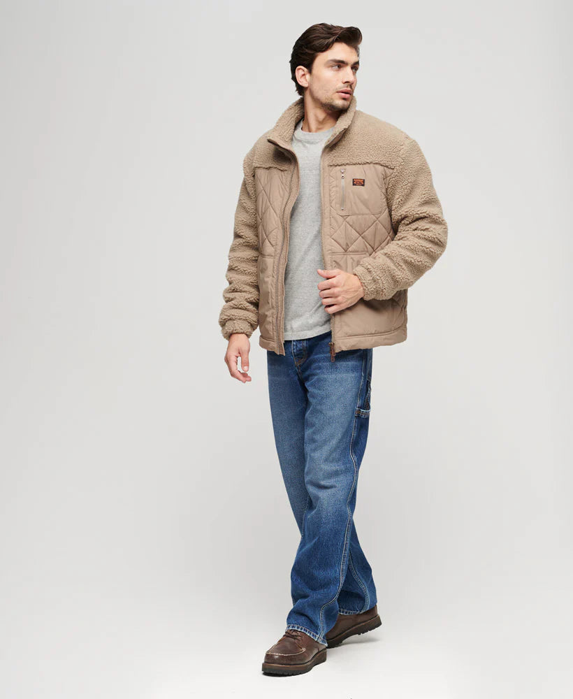 Superdry Sherpa Workwear Hybrid Jacket - Mushroom