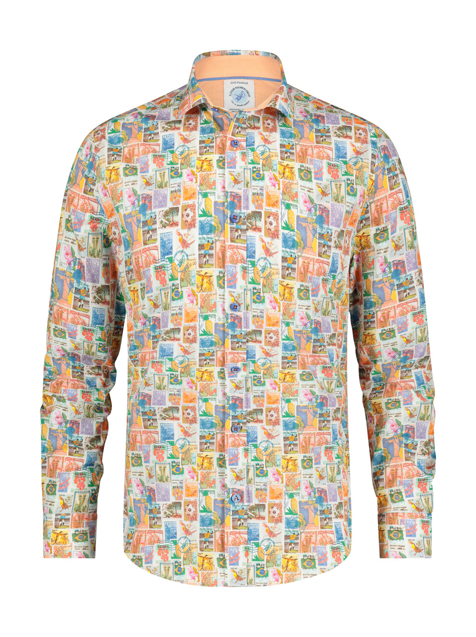 A Fish Named Fred - Postage Stamp Shirt in Coral