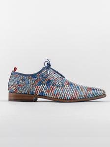 A Fish Named Fred - Favela Leather Print Shoes in Blue