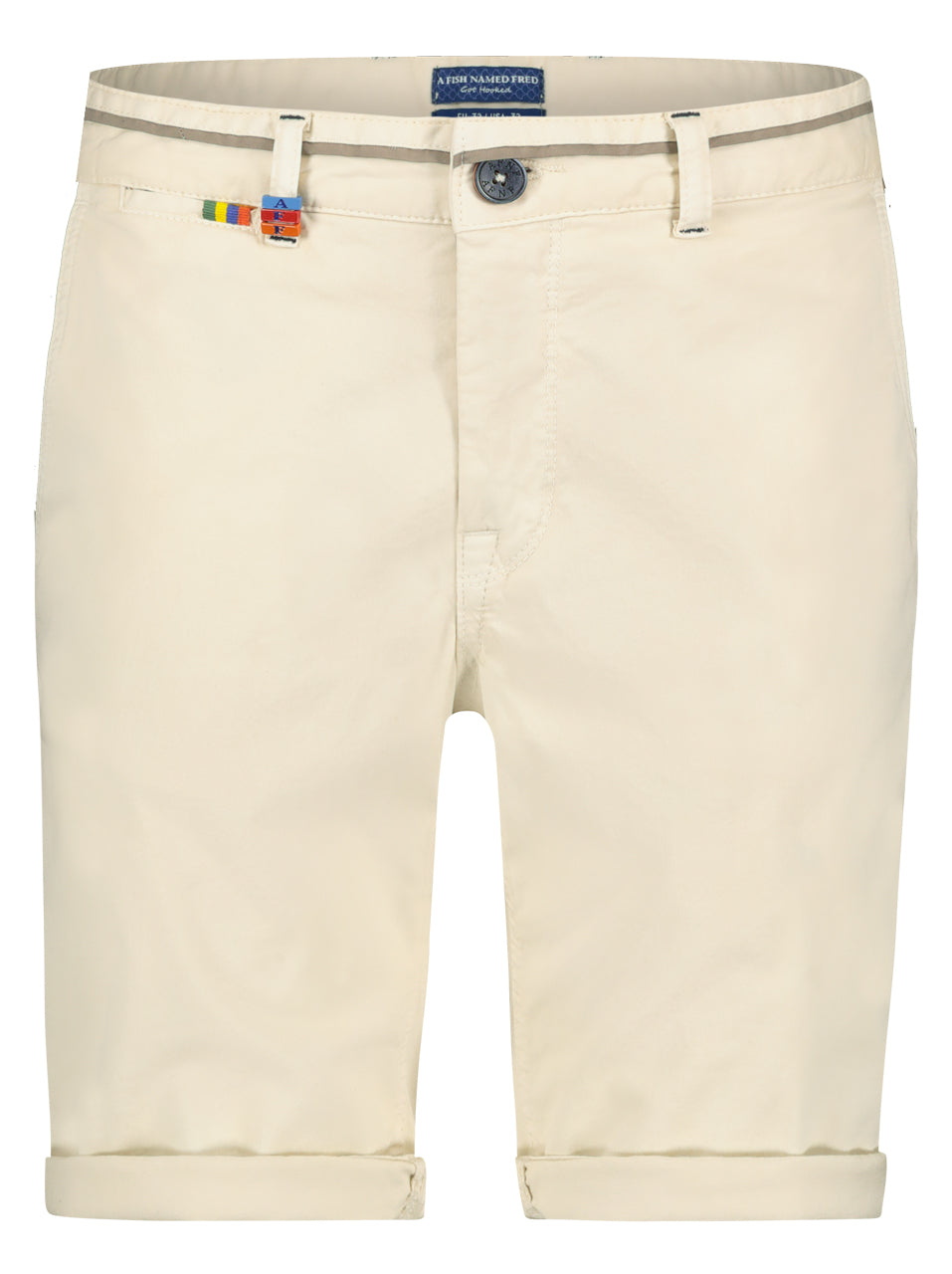 A Fish Named Fred - Slim Fit Chino Short in Off White