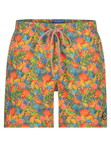 A Fish Named Fred Swim shorts - Fruit Print in Forest Green